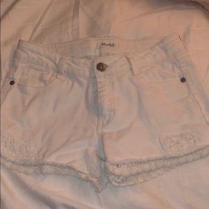 mudd girls white jean shorts